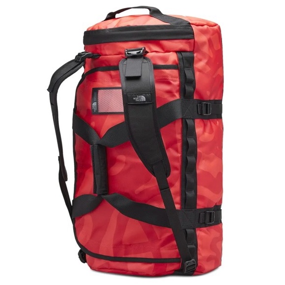 NWT 2022 KAWS x THE NORTH FACE MEDIUM RED DUFFLE BAG BRILLIANT CORAL 86 PRINT - Picture 4 of 8